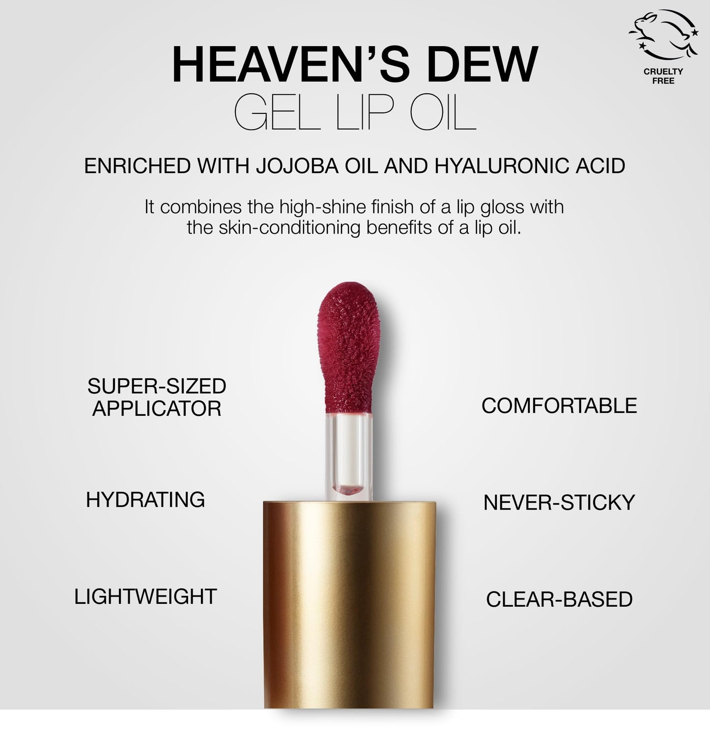 stila Heaven's Dew Gel Lip Oil Hydrating Gloss-Oil Hybrid with Jojoba, Hyaluronic Acid & Antioxidants High-Shine, Non-Sticky Nourishing Finish with Large Applicator