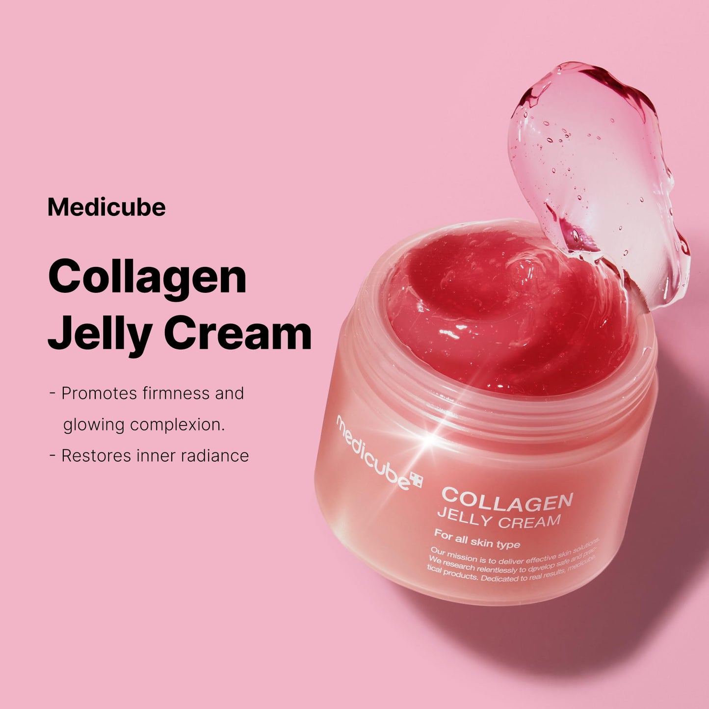 medicube Collagen Jelly Cream- Niacinamide & Freeze-Dried Hydrolyzed Collagen-Boosts skin barrier hydration & gives 24h Glow & Firmer looking skin | No artificial color, Korean skincare (3.71 fl.oz.)