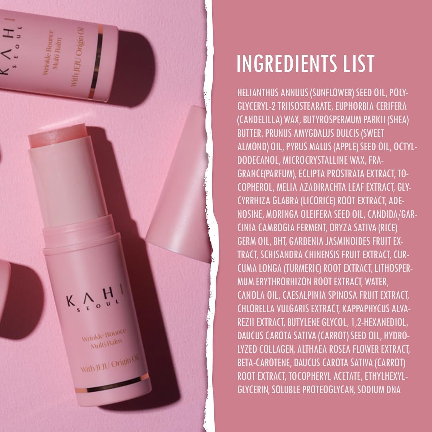 KAHI Wrinkle Bounce Multi Balm - DUO EDITION | All-in-One Hydrating Balm Eye Cream Make Up Base & Moisture Stick | Daily Moisturizer Stick with Salmon-derived sodium DNA (0.64 oz)