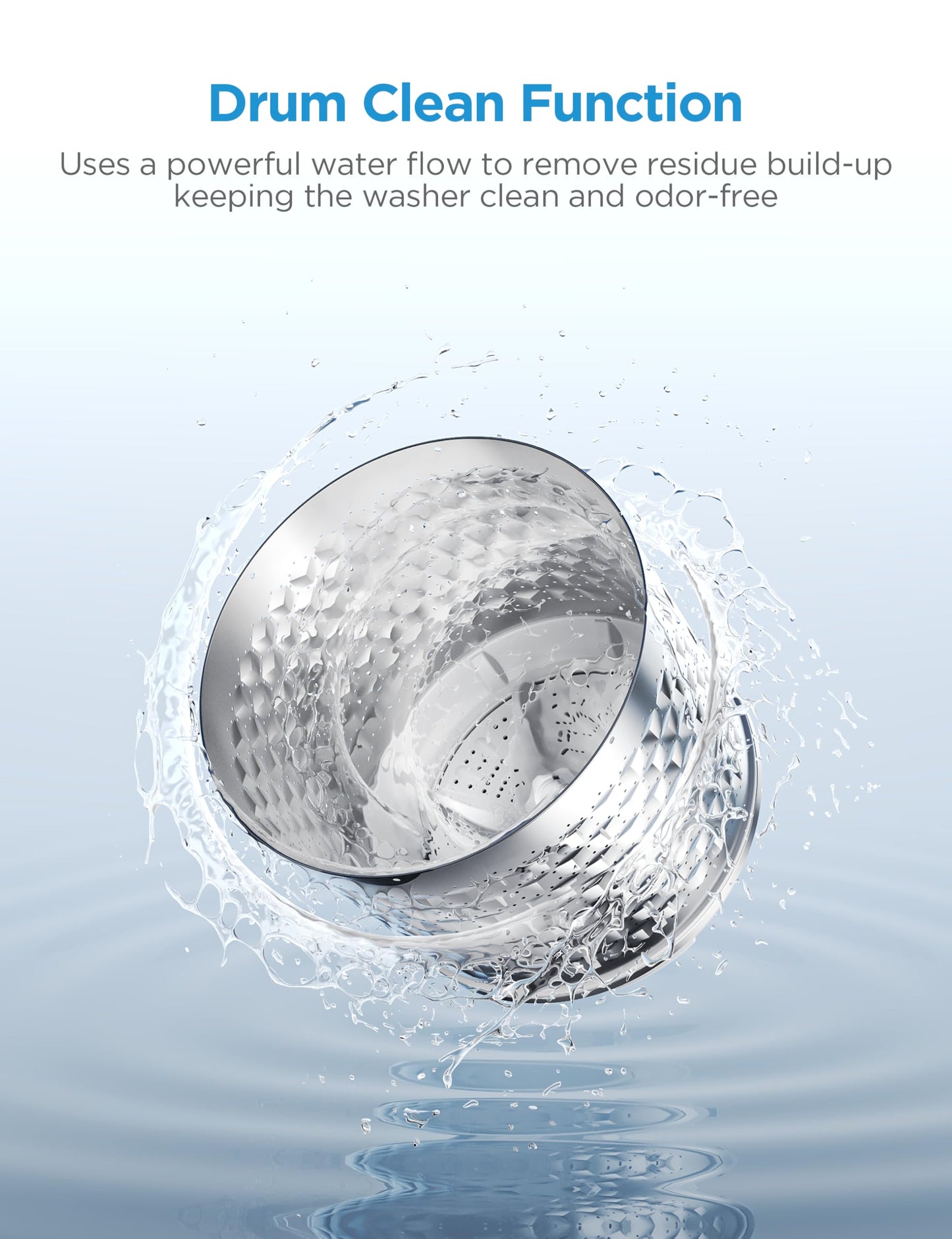 Midea MLTW09M1BWW Portable Washer with 6 Cycles, Drum Clean, Quick, Stainless Steel Tub, Transparent Lid, LED Display Washing Machine, 0.9 cu. ft, White