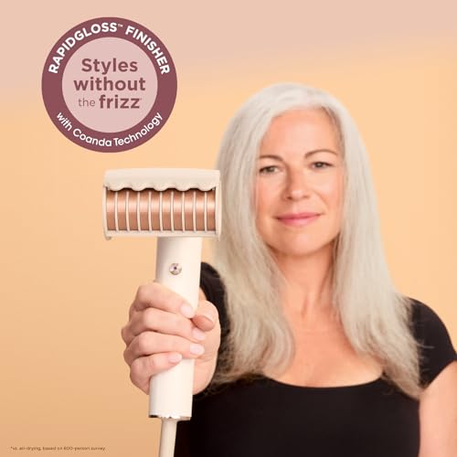Shark Hair Dryer SpeedStyle RapidGloss Finisher and High-Velocity, Ionic Hair Blow Dryer with IQ Speed Styling and Drying Suite, No Heat Damage, Best for Curly and Coily Hair, Silk, HD332