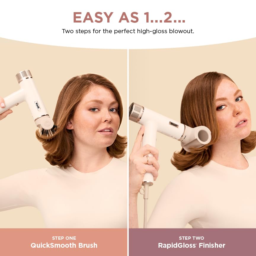 Shark Hair Dryer SpeedStyle RapidGloss Finisher and High-Velocity, Ionic Hair Blow Dryer with IQ Speed Styling and Drying Suite, No Heat Damage, Best for Curly and Coily Hair, Silk, HD332
