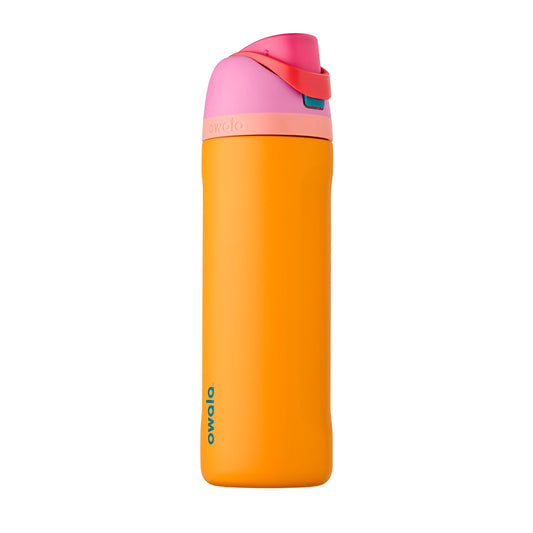 Owala FreeSip Insulated Stainless Steel Water Bottle with Straw for Sports, Travel, and School BPA-Free Sports Water Bottle, 24 oz, Tropical