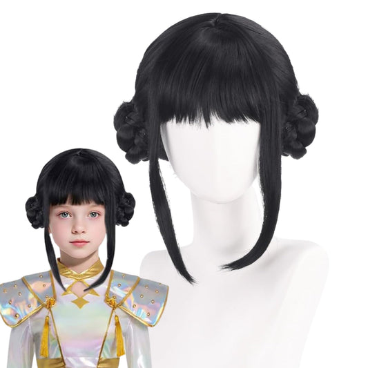 Snugeasy Rumi Costume Kids Wig Cosplay, Anime Mira Zoey Costume Wigs for Women Men, Purple Braid Wig Outfit Hair Halloween Cosplay Props