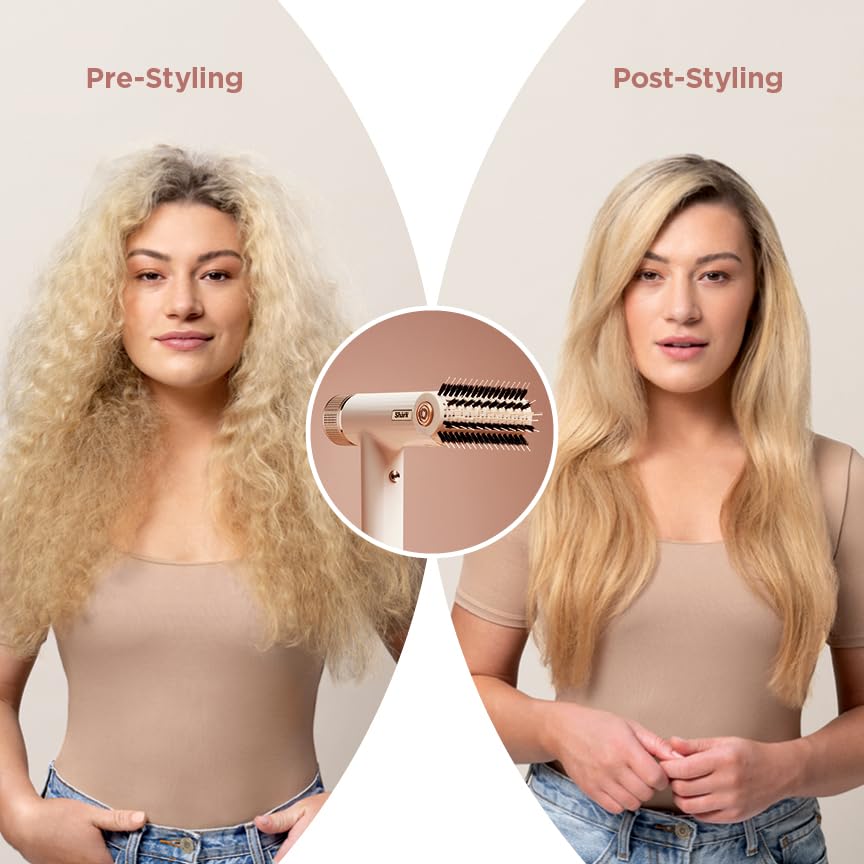 Shark Hair Dryer SpeedStyle RapidGloss Finisher and High-Velocity, Ionic Hair Blow Dryer with IQ Speed Styling and Drying Suite, No Heat Damage, Best for Curly and Coily Hair, Silk, HD332