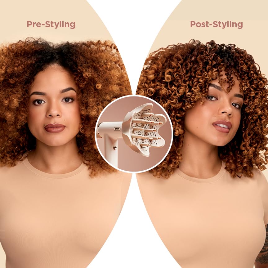 Shark Hair Dryer SpeedStyle RapidGloss Finisher and High-Velocity, Ionic Hair Blow Dryer with IQ Speed Styling and Drying Suite, No Heat Damage, Best for Curly and Coily Hair, Silk, HD332
