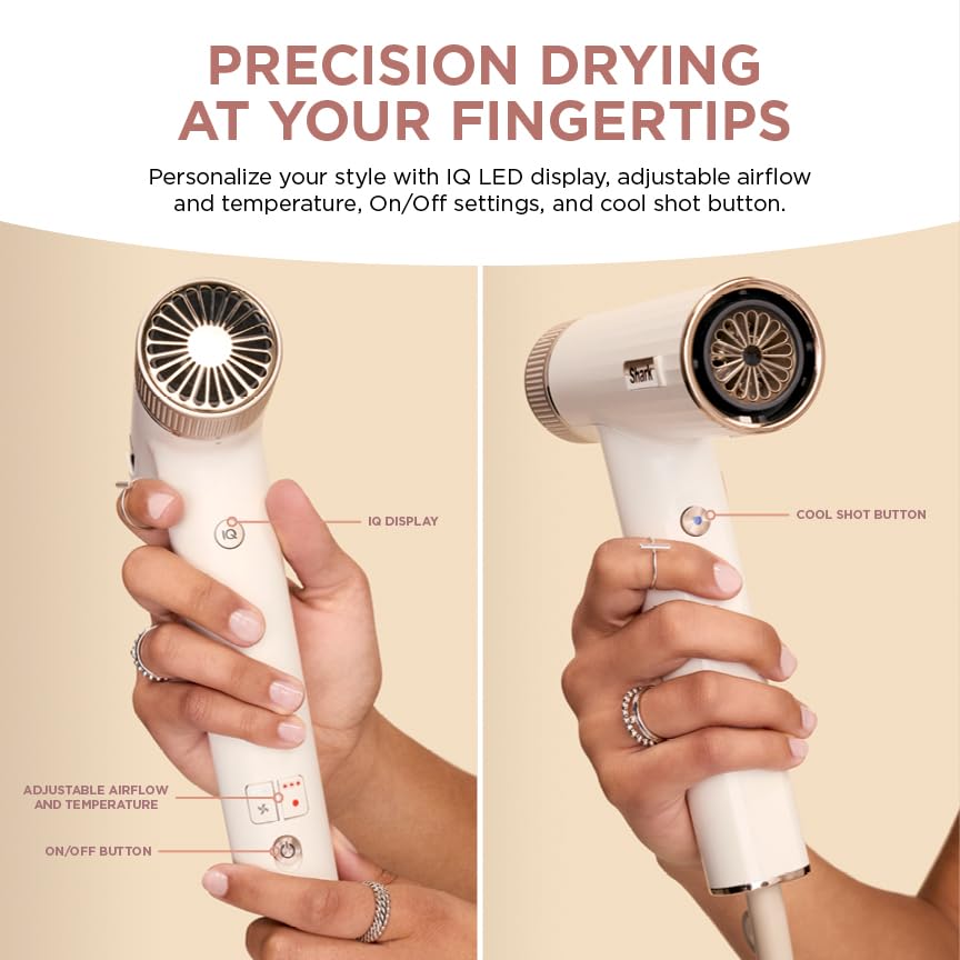 Shark Hair Dryer SpeedStyle RapidGloss Finisher and High-Velocity, Ionic Hair Blow Dryer with IQ Speed Styling and Drying Suite, No Heat Damage, Best for Curly and Coily Hair, Silk, HD332