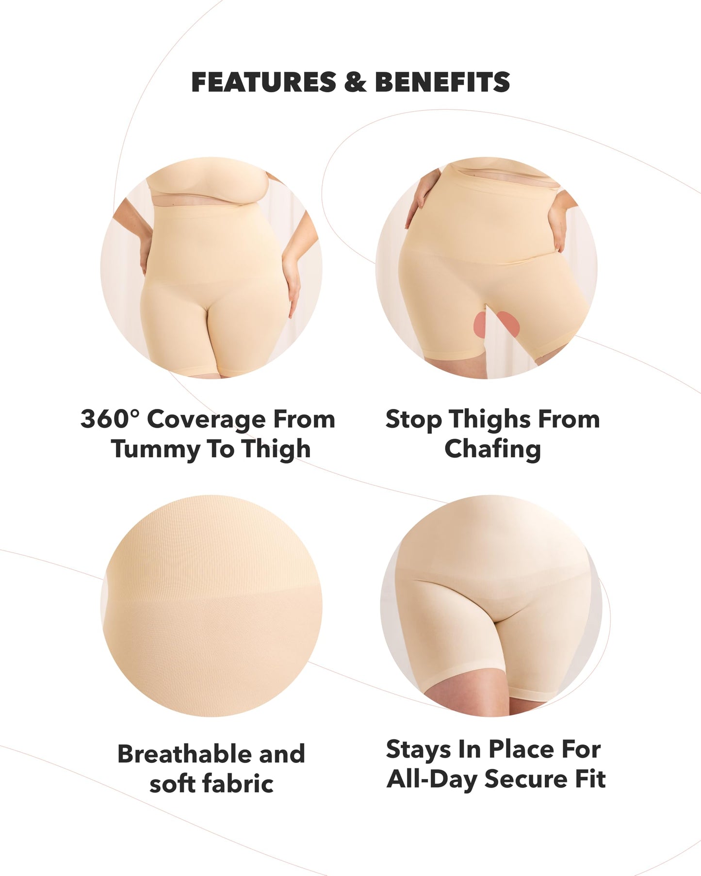 SHAPERMINT Shapewear for Women - High-Waisted Shapewear Tummy Control Shorts, Faja Body Shaper, Underwear for Women Nude - Small