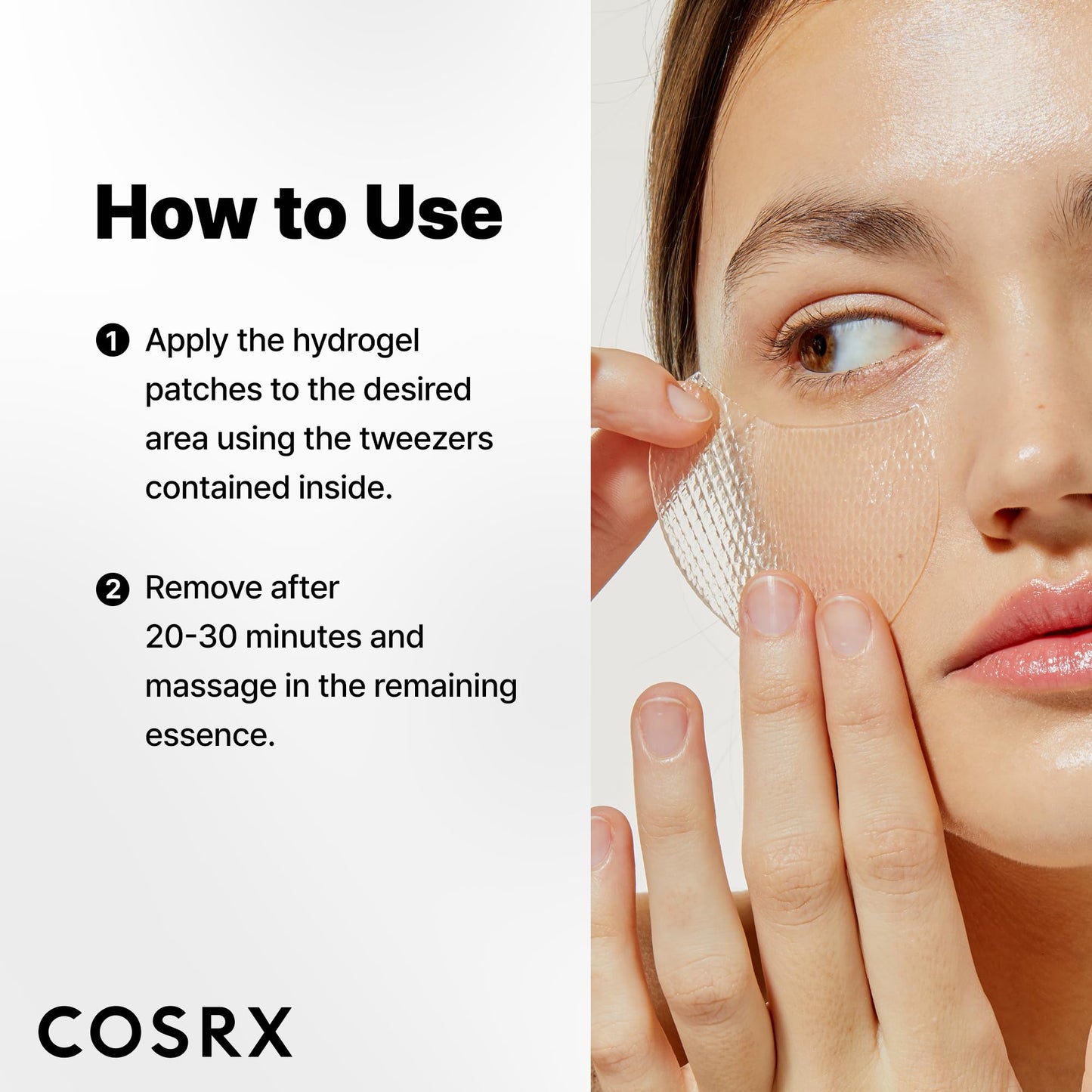 COSRX Advanced Snail Hydrogel Eye Patch (60pc), Gel Serum Mask, Puffy Undereye Treament, Fine Lines, Refresh, Hydrate| Paraben free, Korean Skin Care
