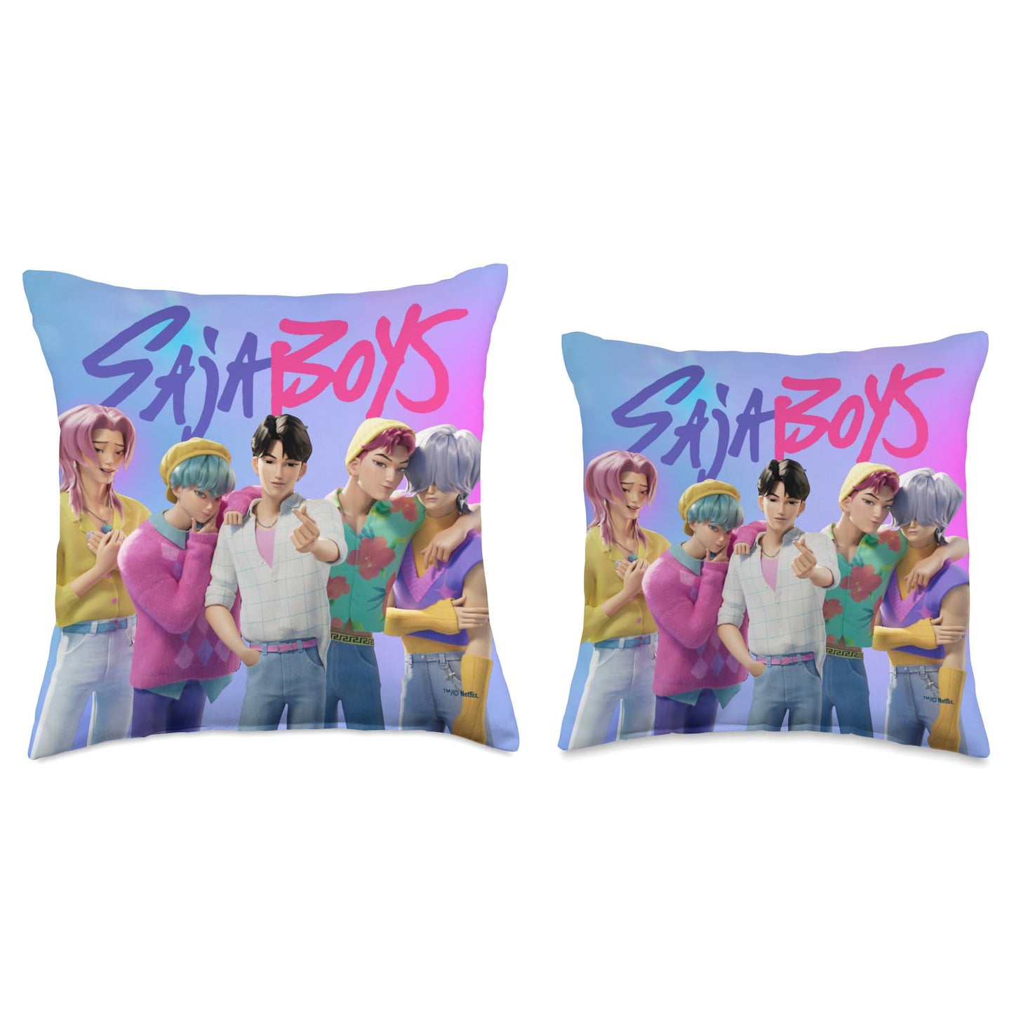 KPop Demon Hunters Saja Boys Officially Licensed Throw Pillow