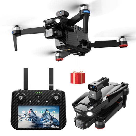 Bingchat Upgraded Professional Drones with Camera for Adults 4K HD 3 Axis Gimbal EIS, 360° Obstacle Avoidance, Payload Release, Tablet Touch Screen Controller, Up to 5 Miles Range, 84 Minutes Long Battery, Time-lapse, Follow Me, GPS Safe Height Auto Retur