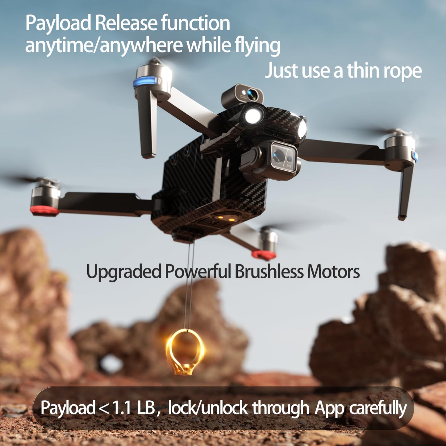 Bingchat Upgraded Professional Drones with Camera for Adults 4K HD 3 Axis Gimbal EIS, 360° Obstacle Avoidance, Payload Release, Tablet Touch Screen Controller, Up to 5 Miles Range, 84 Minutes Long Battery, Time-lapse, Follow Me, GPS Safe Height Auto Retur