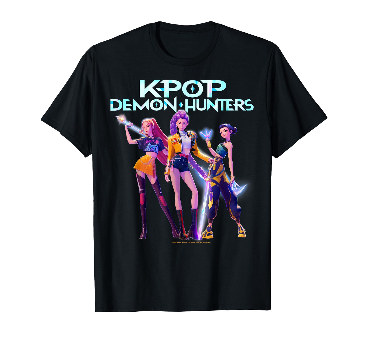 Kpop Demon Hunters Huntr/x Heroic Poses Group Shot T-Shirt
