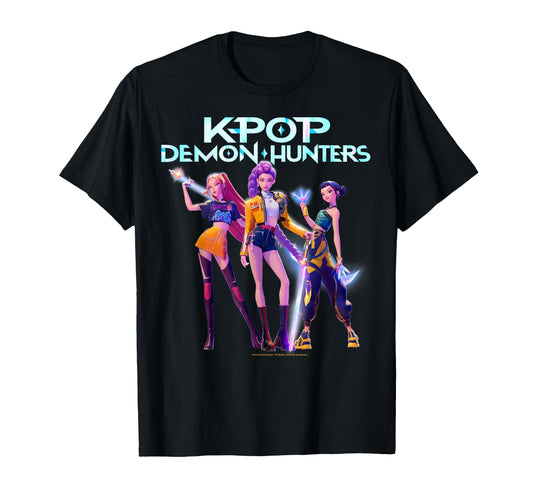 Kpop Demon Hunters Huntr/x Heroic Poses Group Shot T-Shirt