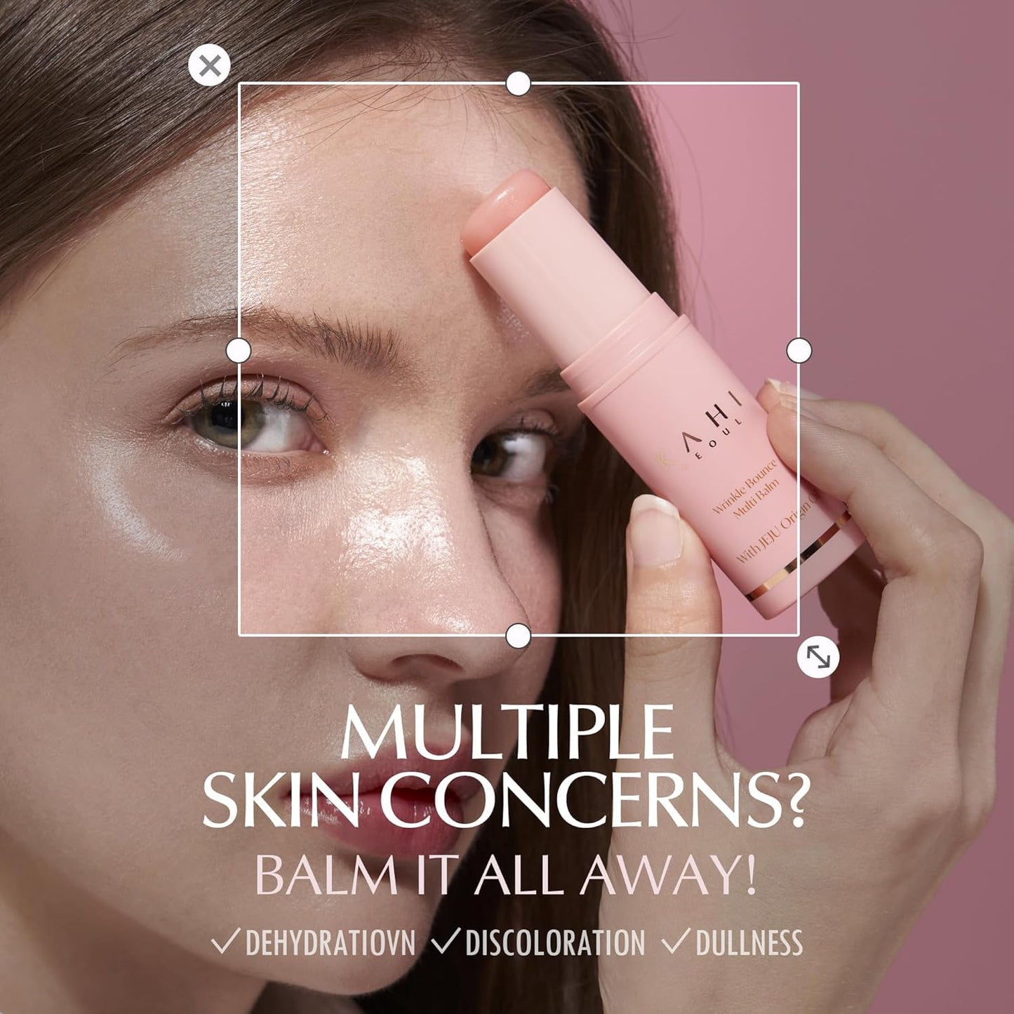 KAHI Wrinkle Bounce Multi Balm - DUO EDITION | All-in-One Hydrating Balm Eye Cream Make Up Base & Moisture Stick | Daily Moisturizer Stick with Salmon-derived sodium DNA (0.64 oz)
