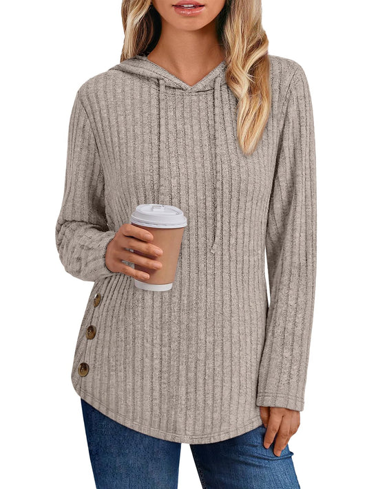 Trendy Queen Womens Hoodies Oversized Sweatshirts Long Sleeve Shirts Sweaters Fall Pullovers Tops Apricot XL