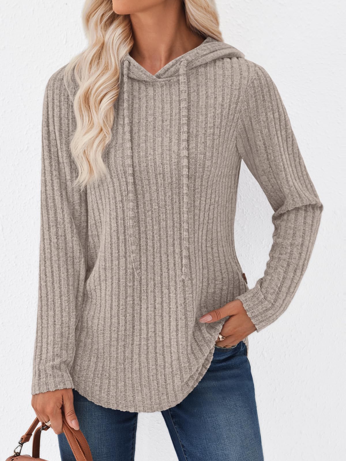 Trendy Queen Womens Hoodies Oversized Sweatshirts Long Sleeve Shirts Sweaters Fall Pullovers Tops Apricot XL