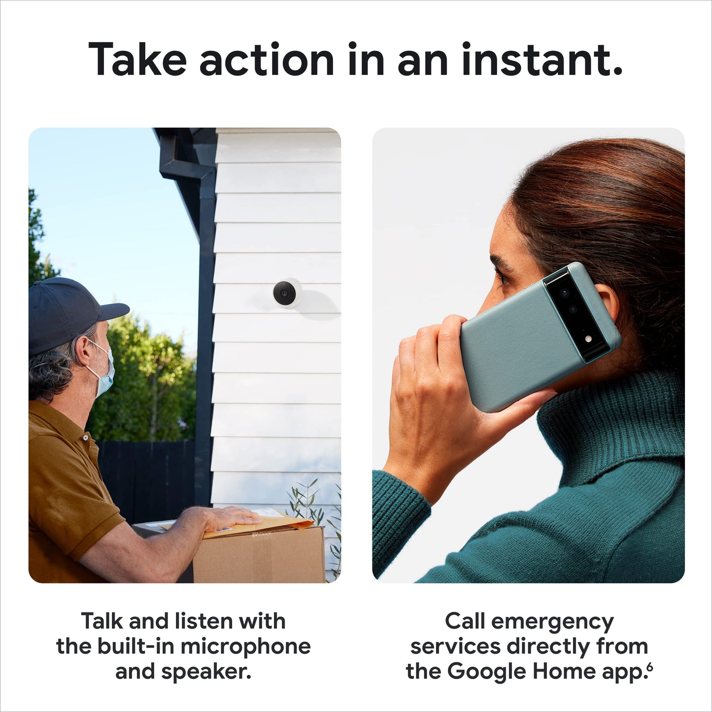 Google Nest Cam Outdoor or Indoor, Battery 2nd Generation - Snow (Renewed)