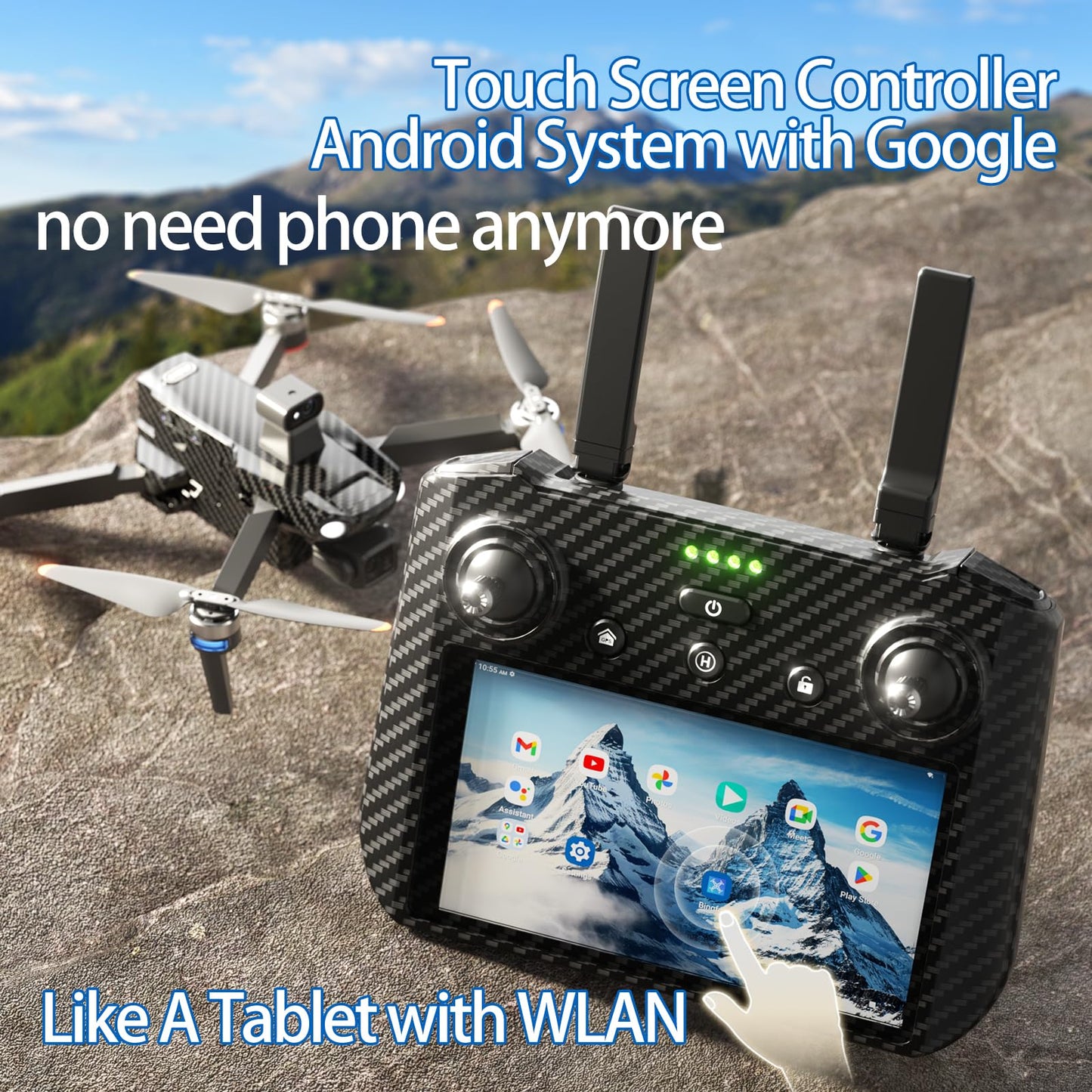Bingchat Upgraded Professional Drones with Camera for Adults 4K HD 3 Axis Gimbal EIS, 360° Obstacle Avoidance, Payload Release, Tablet Touch Screen Controller, Up to 5 Miles Range, 84 Minutes Long Battery, Time-lapse, Follow Me, GPS Safe Height Auto Retur