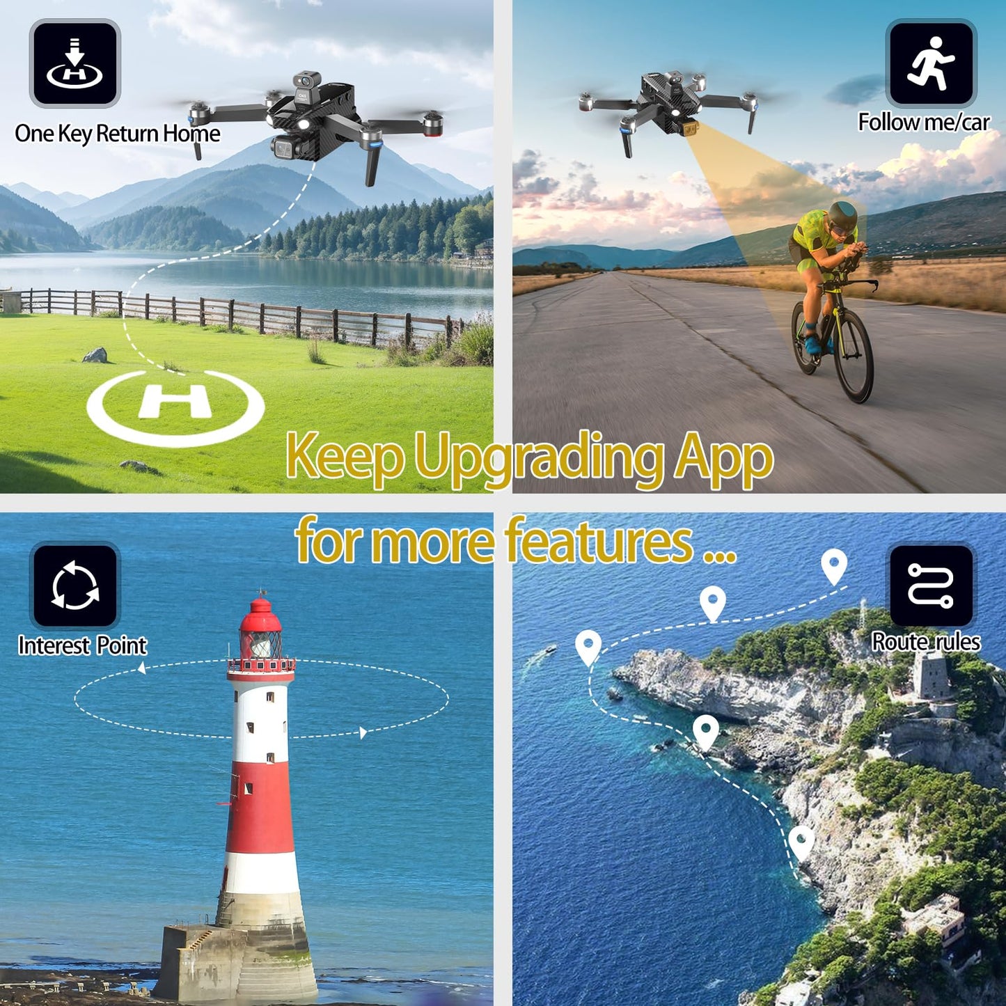 Bingchat Upgraded Professional Drones with Camera for Adults 4K HD 3 Axis Gimbal EIS, 360° Obstacle Avoidance, Payload Release, Tablet Touch Screen Controller, Up to 5 Miles Range, 84 Minutes Long Battery, Time-lapse, Follow Me, GPS Safe Height Auto Retur